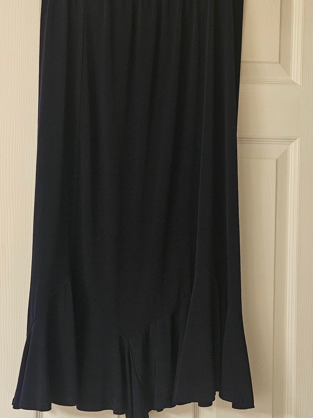 Southern Lady Navy Blue Maxi Skirt with Flared Hem